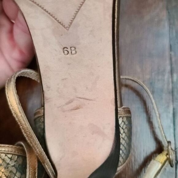 COLE Haan Bronze Black Metallic Strappy High Heels - Picture 8 of 12